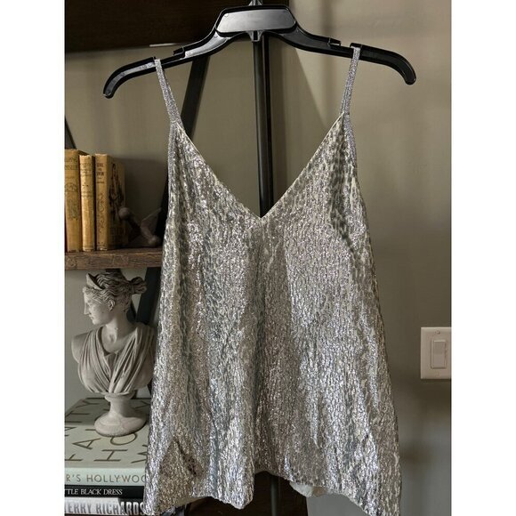 Forte Forte Metallic Silk Blend Tank Top Estrella Womens Size II US 6 - Picture 8 of 13